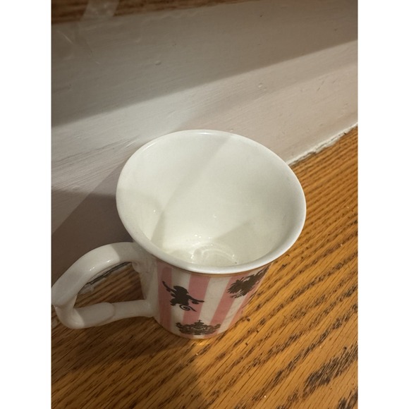 KulturGut‎ AG Bone China Mug Pink White Stripes Gold Rim Silhouettes Cherubs 3'' - Picture 8 of 9